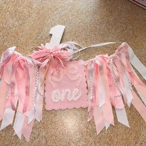 Little Happies First Birthday Banner & Cake Topper